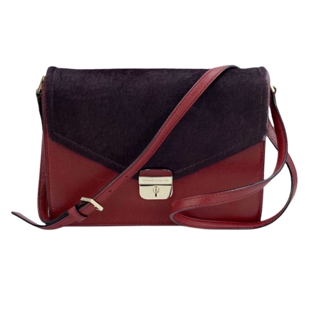 Kate Spade | Sayra Hyde Place Burgandy Calf Hair Crossbody Satchel